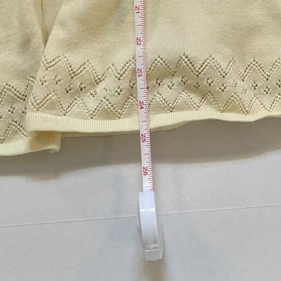 Pale Butter Yellow 3/4 Sleeve Cotton Blend Mock Shirt/Top Cardigan Combo/Set 2X - Picture 10 of 12
